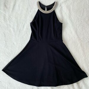 Charlotte Russe Black Rhinestone Halter Neck Dress